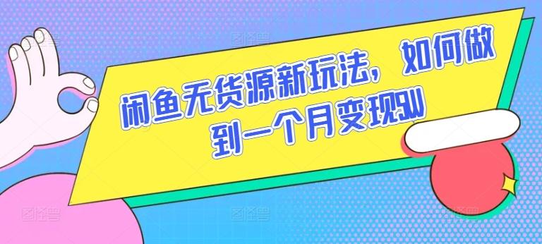 闲鱼无货源新玩法，如何做到一个月变现5W【揭秘】-梦凌网创