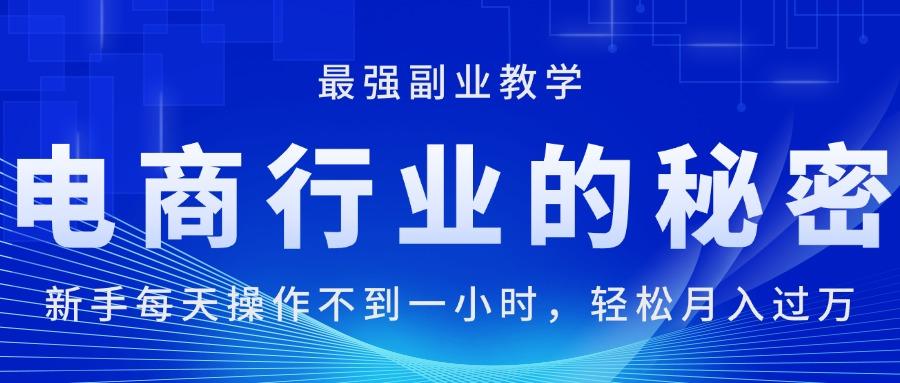 电商行业的秘密，新手每天操作不到一小时，月入过万轻轻松松，最强副业…-梦凌网创