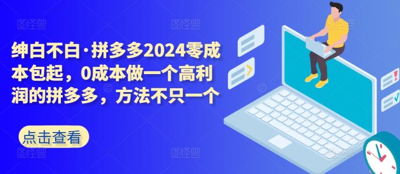 拼多多2024零成本包起，0成本做一个高利润的拼多多，方法不只一个-梦凌网创