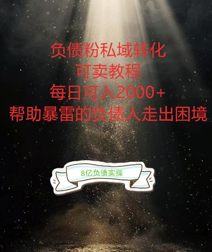 负债粉掘金计划，帮助负债者解决问题，债务规划，债务重组，最好的变现方式【揭秘】-梦凌网创