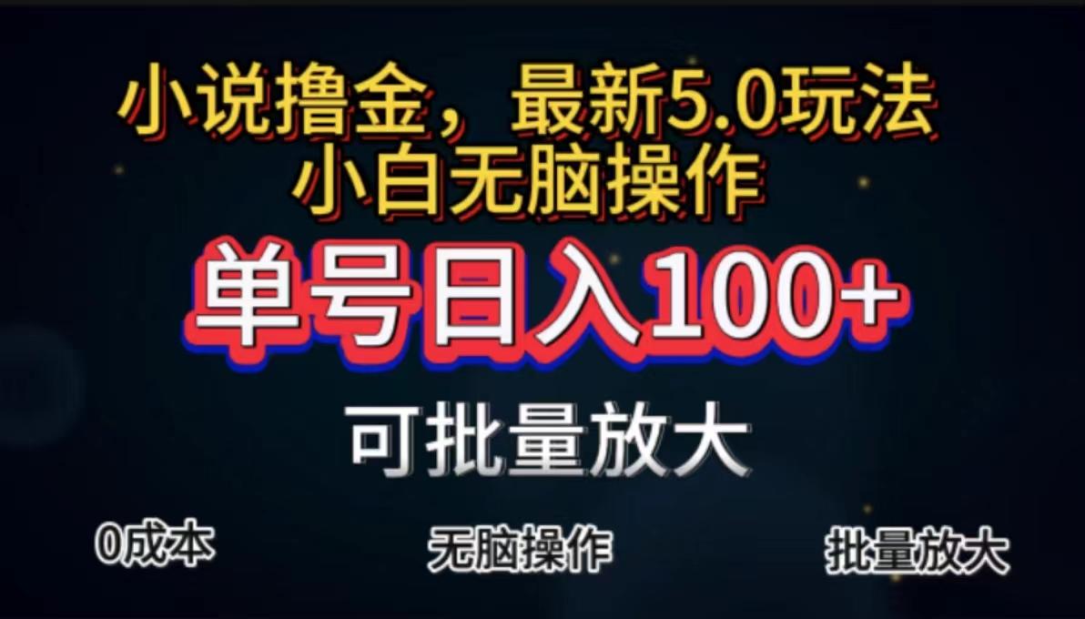 全自动小说撸金，单号日入100+小白轻松上手，无脑操作-梦凌网创