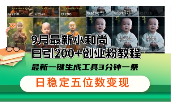 小和尚24年暴力引流方法，单日300+高质量创业粉，高效引流，一键制作【揭秘】-梦凌网创