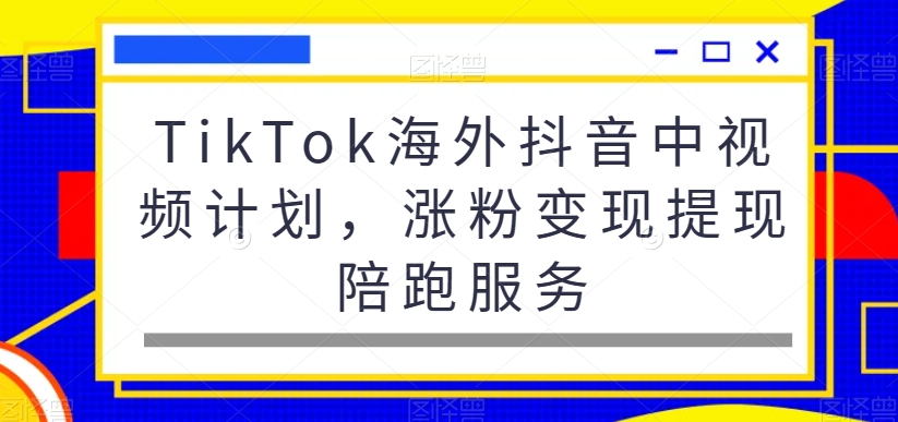 TikTok海外抖音中视频计划，涨粉变现提现陪跑服务-梦凌网创