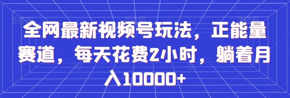 全网最新视频号玩法，正能量赛道，每天花费2小时，躺着月入10000+【揭秘】-梦凌网创