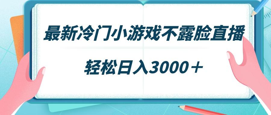 最新冷门小游戏不露脸直播，场观稳定几千，轻松日入3000＋-梦凌网创