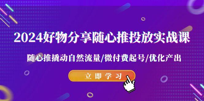 2024好物分享-随心推投放实战课 随心推撬动自然流量/微付费起号/优化产出-梦凌网创