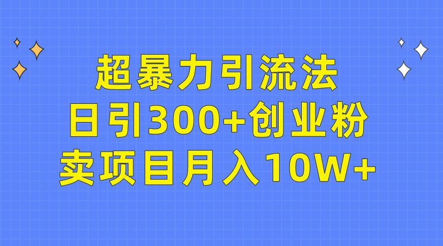 (9954期)超暴力引流法，日引300+创业粉，卖项目月入10W+-梦凌网创