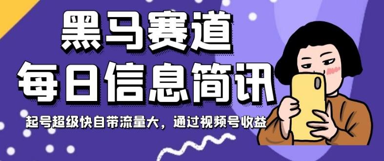 黑马赛道每日信息简讯，起号超级快自带流量大，通过视频号收益【揭秘】-梦凌网创