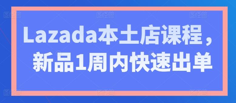 Lazada本土店课程，新品1周内快速出单-梦凌网创