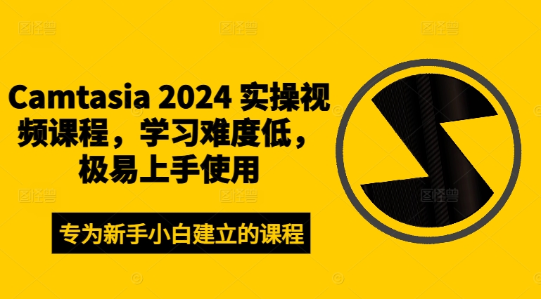 Camtasia 2024 实操视频课程，学习难度低，极易上手使用-梦凌网创