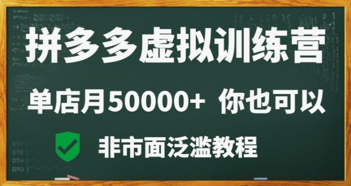 拼多多虚拟电商训练营月入30000+你也行，暴利稳定长久，副业首选-梦凌网创