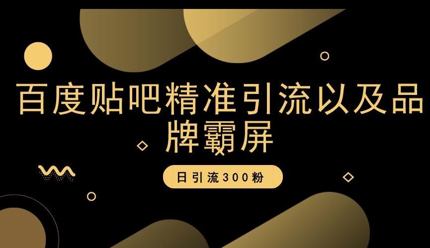 百度贴吧精准引流以及品牌霸屏，日引流300粉【揭秘】-梦凌网创