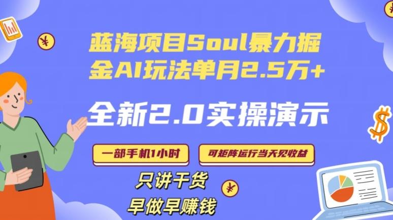 Soul怎么做到单月变现25000+全新2.0AI掘金玩法全程实操演示小白好上手【揭秘】-梦凌网创