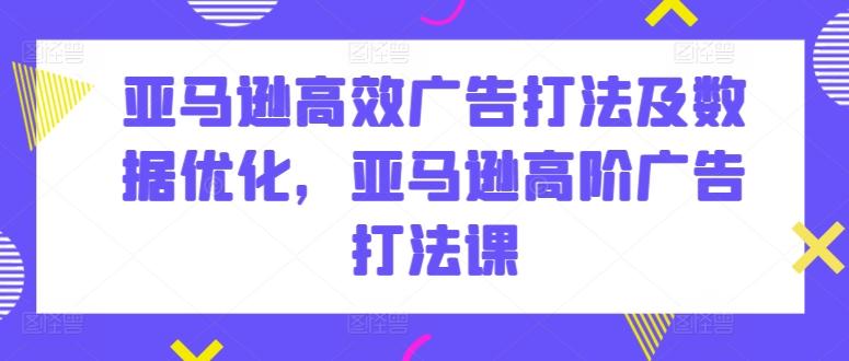 亚马逊高效广告打法及数据优化，亚马逊高阶广告打法课-梦凌网创