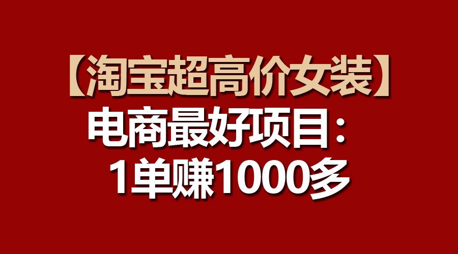 【淘宝超高价女装】电商最好项目：一单赚1000多-梦凌网创