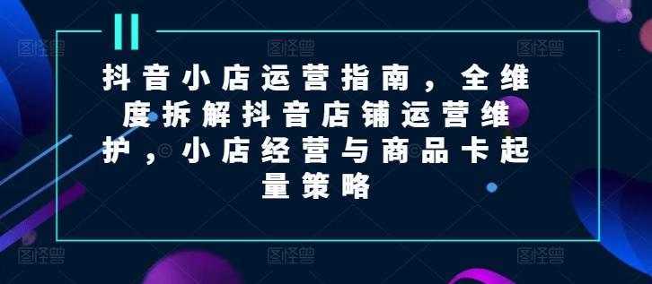 抖音小店运营指南，全维度拆解抖音店铺运营维护，小店经营与商品卡起量策略-梦凌网创