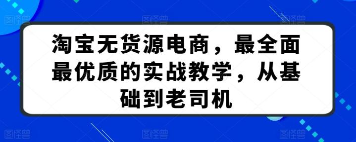 淘宝无货源电商，最全面最优质的实战教学，从基础到老司机-梦凌网创