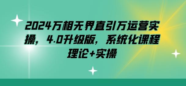 2024万相无界直引万运营实操，4.0升级版，系统化课程 理论+实操-梦凌网创