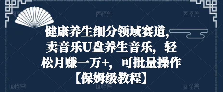 健康养生细分领域赛道，卖音乐U盘养生音乐，轻松月赚一万+，可批量操作【保姆级教程】-薪火元第一资源库