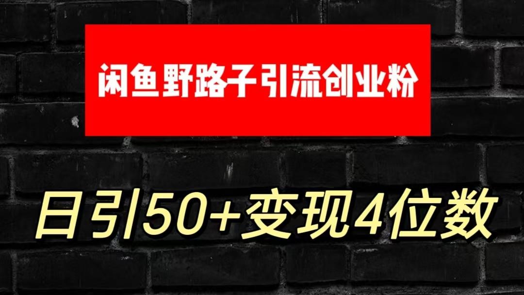大眼闲鱼野路子引流创业粉，日引50+单日变现四位数-梦凌网创