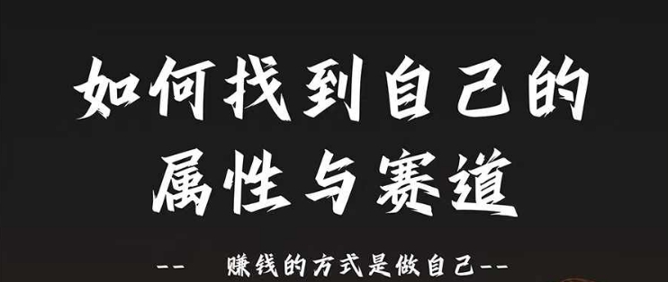 赛道和属性2.0：如何找到自己的属性与赛道，赚钱的方式是做自己-梦凌网创