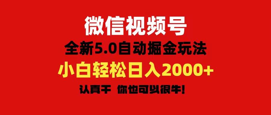 微信视频号变现，5.0全新自动掘金玩法，日入利润2000+有手就行-梦凌网创