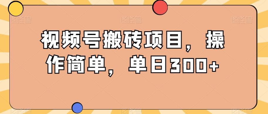 视频号搬砖项目，操作简单，单日300+-梦凌网创