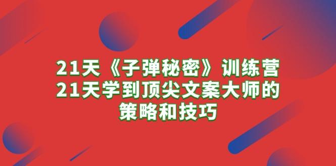 21天《子弹秘密》训练营，21天学到顶尖文案大师的策略和技巧-梦凌网创