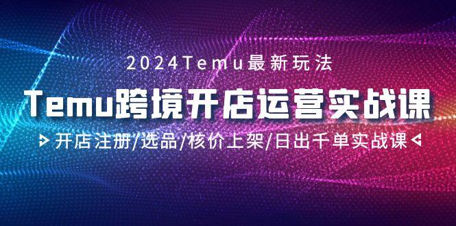 2024Temu跨境开店运营实战课,开店注册/选品/核价上架/日出千单实战课-薪火元第一资源库
