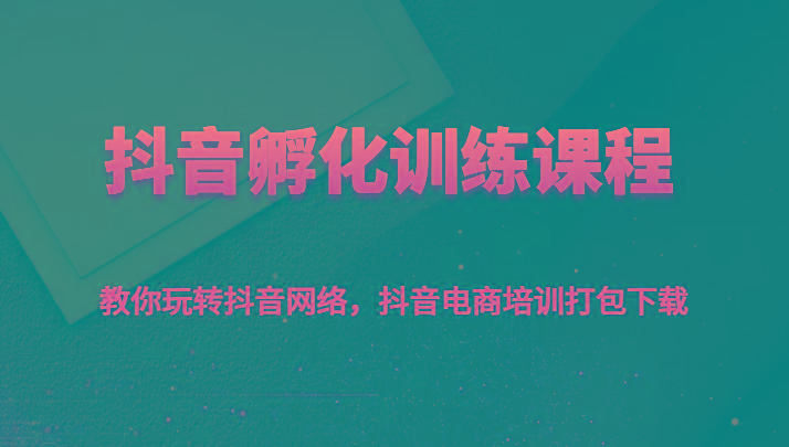 抖音孵化训练课程-教你玩转抖音网络，抖音电商培训打包下载-梦凌网创