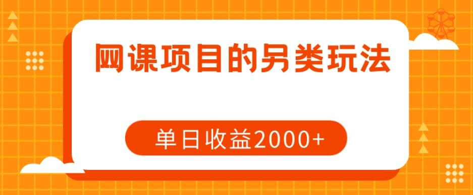 网课项目的另类玩法，单日收益2000+【揭秘】-梦凌网创