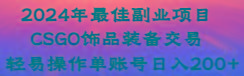 2024年最佳副业项目 CSGO饰品装备交易 轻易操作单账号日入200+-梦凌网创