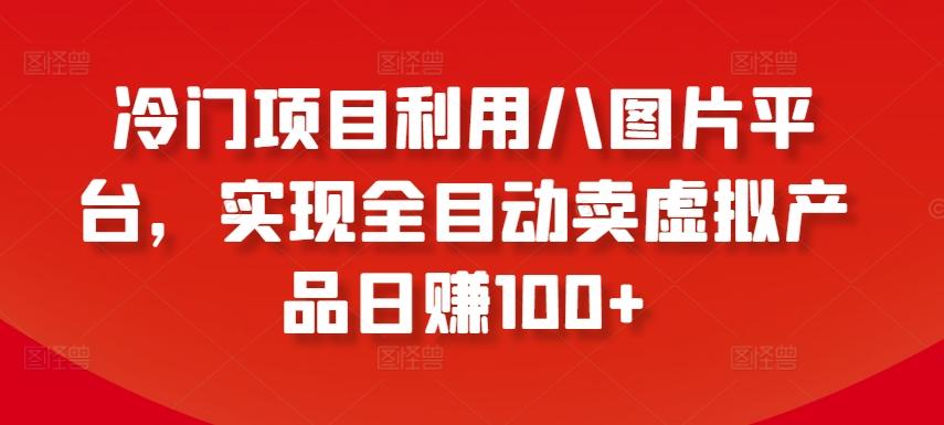 冷门项目利用八图片平台，实现全目动卖虚拟产品日赚100+【揭秘】-梦凌网创