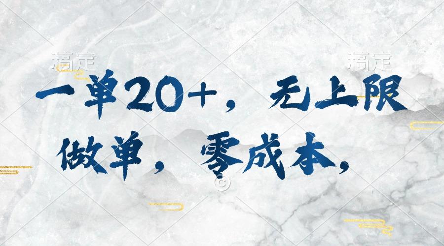 一单20+，无上限做单，零成本，执行就有收入-梦凌网创