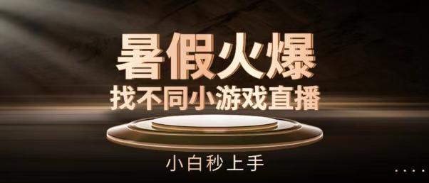 暑假火爆找不同小游戏直播间，小白秒上手【揭秘】-梦凌网创