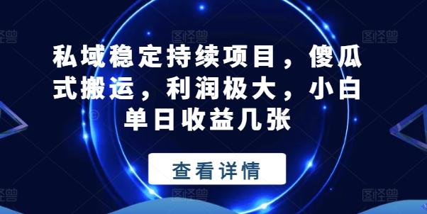 私域稳定持续项目，傻瓜式搬运，利润极大，小白单日收益几张【揭秘】-梦凌网创