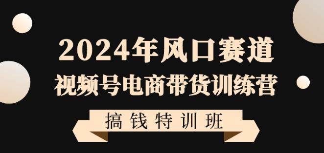 2024年风口赛道视频号电商带货训练营搞钱特训班，带领大家快速入局自媒体电商带货-梦凌网创