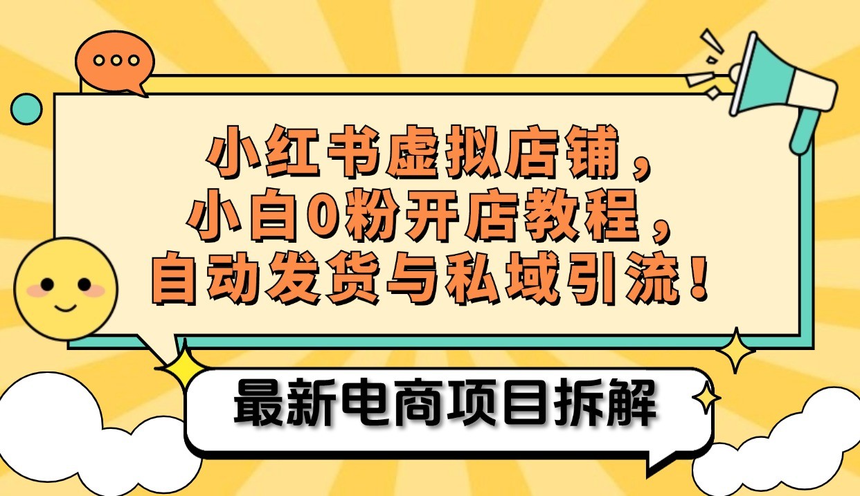 小红书电商，小白虚拟类目店铺教程，被动收益+私域引流-梦凌网创