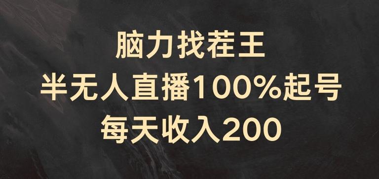 脑力找茬王，半无人直播100%起号，每天收入200+【揭秘】-梦凌网创