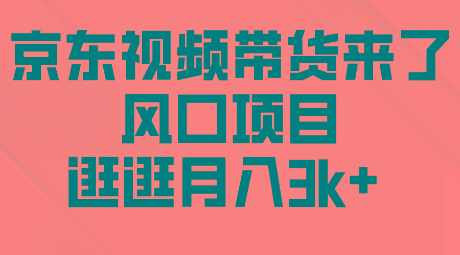 (10025期)京东短视频带货来了，风口项目，逛逛月入3k+-梦凌网创