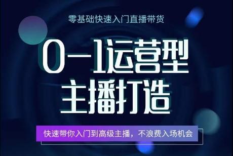 0-1运营型主播打造，​快速带你入门高级主播，不浪费入场机会-梦凌网创