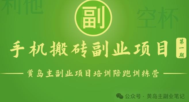 手机搬砖小副业项目训练营1.0，实测1小时收益50+，一部手机轻松日入100+-梦凌网创