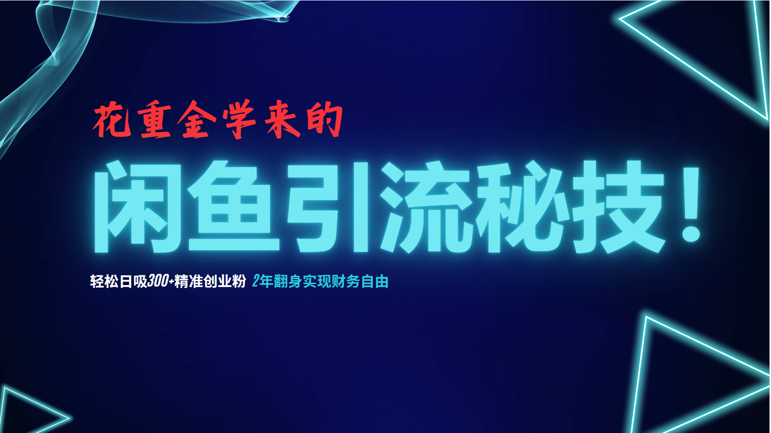 花重金学来的闲鱼引流秘技！轻松日吸300+精准创业粉，每天躺赚5000+，2…-梦凌网创