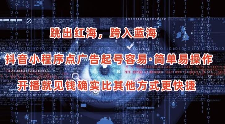 抖音小程序点广告项目，起号容易，简单易操作，开播就见有收益【揭秘】-薪火元第一资源库