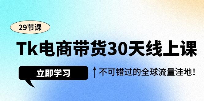 (9463期)Tk电商带货30天线上课，不可错过的全球流量洼地(29节课)-梦凌网创