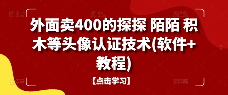 外面卖400的探探 陌陌 积木等头像认证技术(软件+教程)-梦凌网创