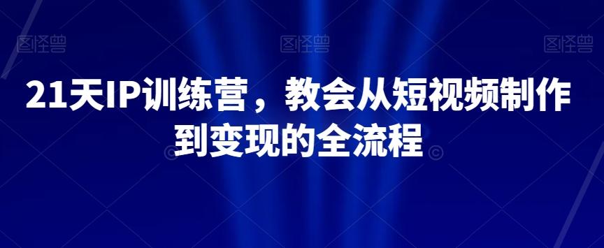 21天IP训练营，教会从短视频制作到变现的全流程-梦凌网创