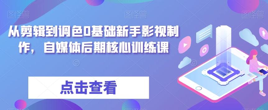 从剪辑到调色0基础新手影视制作，自媒体后期核心训练课-梦凌网创