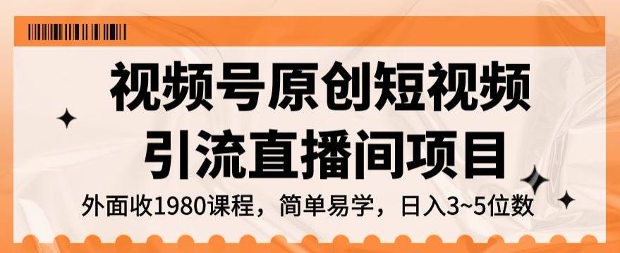 视频号原创短视频引流直播间项目，日入3~5五位数【揭秘】-梦凌网创