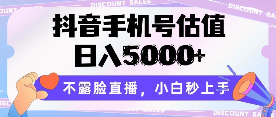 抖音手机号估值，日入5000+，不露脸直播，小白秒上手-梦凌网创